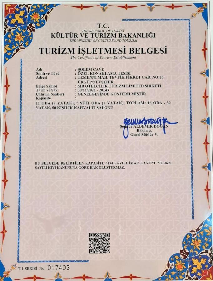 Solem Cave Suites Ürgüp Esterno foto